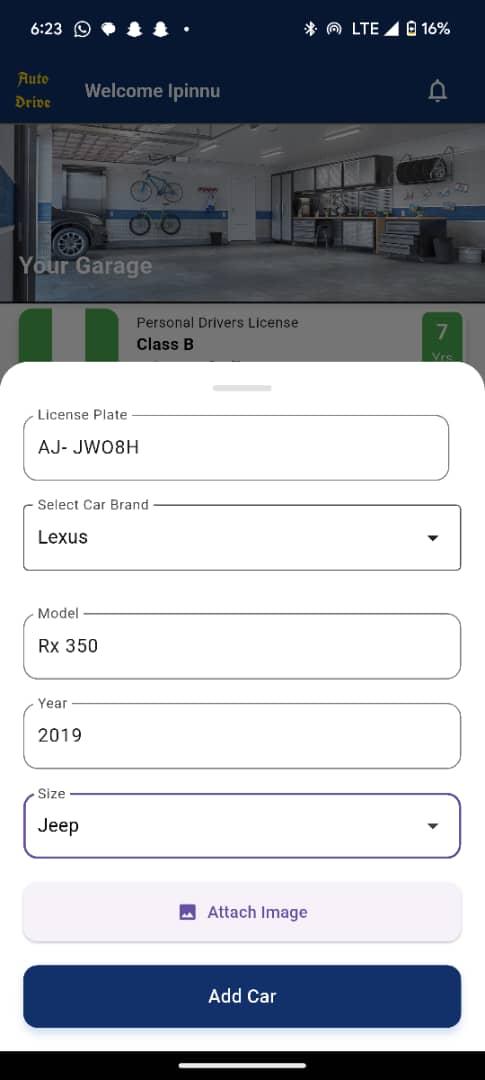 AutoDrive add car form